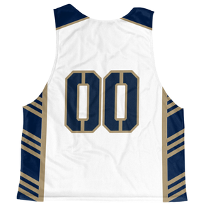 OEM Lacrosse Pinnies Personalized Reversible Vest Athletic Team Sublimated Tank <b>Top</b> Breathable Team Name Dot Design Black White - Product Image 5