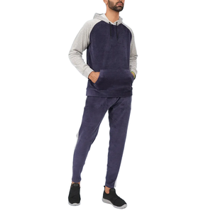 Conjunto Deportivo Azul Marino para Hombre, Sudadera con Capucha y Pantalones Jogger con Franjas Laterales Blancas, Ropa Casual de Otoño, Manga Larga, Corte Regular - Product Image 2