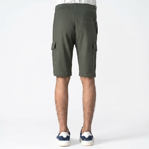 Shorts cargo pour homme, taille mi-haute, cordon de serrage, couleur unie, décontracté, respirant, en toile, avec poches - Product Image 2