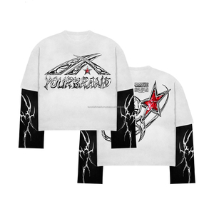 เสื้อยืดคอตตอน 100% ทรงบ็อกซี่โอเวอร์ไซส์ ดีไซน์วินเทจ ล้างสีแบบแอซิดวอช พร้อมสกรีนลายกราฟิก  ผ้าสีพื้น - Product Image 1