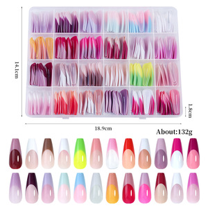 288 pièces, 24 couleurs, Kit de faux ongles à presser français sans couture, amande œil de chat, amovibles, vente en gros, logo personnalisé, plusieurs options - Product Image 6