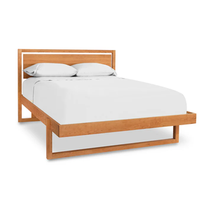 Wholesale Modern Floating <b>Platform</b> <b>Bed</b> | Solid Wood U-Shaped Sled Base <b>Bed</b> <b>Frame</b> - Product Image 2