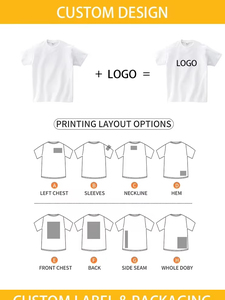 T-shirt en coton blanc pour homme, manches courtes, col rond, coupe classique, bordure contrastée, couleur unie, tissu tricoté - Product Image 5