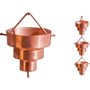 Chaînes de pluie suspendues en métal de style américain, couleur cuivre, motif fleur de tulipe, pour la décoration de la maison et du jardin - Product Image 4