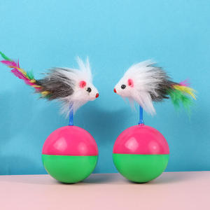 Jouets interactifs en gros pour chats : boule en plastique, souris en peluche et plumes pour l'entraînement - Product Image 1