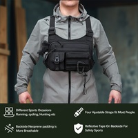 Sac de poitrine extérieur pour hommes et femmes, gilet tactique pour la course à pied, le cyclisme, sac de poitrine EDC pour les entraînements sportifs