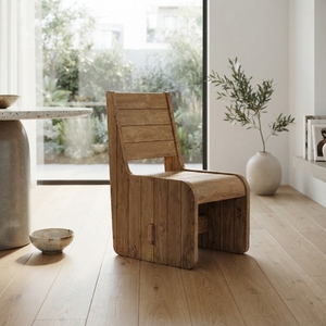 Premium wooden santorini <b>dining</b> <b>chair</b> minimalist solid teak wood kitchen <b>dining</b> room seating side <b>chair</b> natural timber frame - Product Image 2