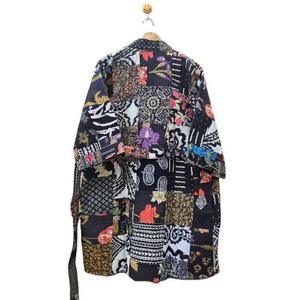 <b>Women's</b> Black Patchwork <b>Kimono</b> Robe Knee Length Three Quarter Sleeve <b>Women</b> Floral Print <b>Kimono</b> Robe gift for her - Product Image 6