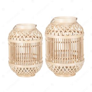 Vietrustic Trend-driven Design Woven Lantern Light <b>Hurricane</b> <b>Candle</b> Holder Bamboo Rattan Lantern Outdoor Hanging Lanterns - Product Image 2