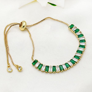 Wholesale 925 Silver <b>Gold</b> Plated CZ <b>Adjustable</b> <b>Bracelet</b> For Women fine <b>Bracelet</b> Jewelry for Girls Gift party Wedding - Product Image 3