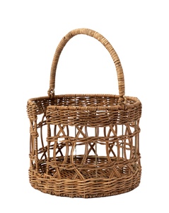 New Arrival Handwoven Natural Rattan <b>Basket</b> With Handle Eco Friendly Plate <b>Basket</b> Wholesale Bulk Supplier Kitchen <b>Storage</b> - Product Image 1