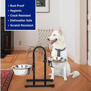 Comedero Doble para Perros y Gatos con Marco de Hierro Elevado Extraíble, Comedero de Acero Inoxidable Ajustable, Venta al por Mayor - Product Image 4