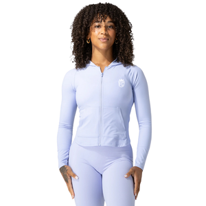 Sudadera ligera con cremallera para mujer, de ajuste elástico, manga larga, para entrenamiento, gimnasio, yoga, correr, uso diario y cómodo. - Product Image 1