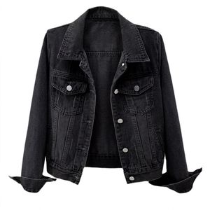 <b>White</b> Denim Jacket Unisex Casual Turn-down Collar Regular Sleeve Horn Button Autumn Knitted Slim Fit Windproof Breathable - Product Image 2
