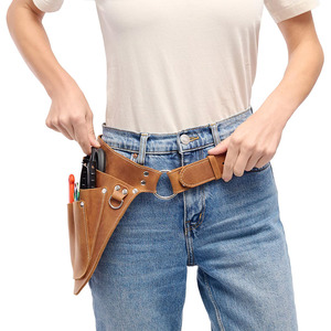 Cinturón de herramientas de floristería de cuero de primera calidad, organizador de jardinería duradero, hecho a mano, con bolsa ajustable para la cintura, logotipo personalizado a bajo precio. - Product Image 2