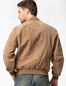 High Quality Suede Bomber <b>Jacket</b> for Men – Modern <b>Slim</b> <b>Fit</b> Designer Outerwear for Autumn and Winter Collection Custom Fashion - Product Image 3