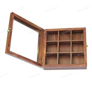 Boîte de rangement en bois pour fruits secs et épices avec compartiments, boîte à épices personnalisée avec logo, boîte en carton, fabrication artisanale, luxe moderne - Product Image 6