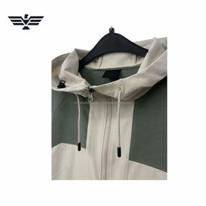 Chaqueta Anorak de Cuero con Capucha Personalizada para Hombre |   Chaqueta cortavientos impermeable con media cremallera |   Chaqueta de senderismo estilo motero con cinturón - Product Image 4