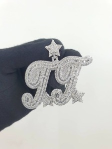 Iced Out Custom Letter <b>Pendant</b> Moissanite 925 <b>Silver</b> Hip Hop Themed Luxury Charm Personalized <b>Initial</b> Letter <b>pendant</b> For Gifts - Product Image 2