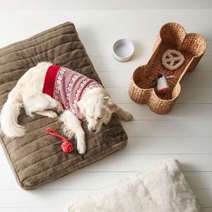 Dog Bone Shaped Water Hyacinth <b>Storage</b> <b>Basket</b> Natural Eco-Friendly Rustic Style Pet <b>Toy</b> Organizer for Dogs - Product Image 4