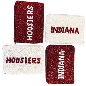 Haute qualité broderie HOOSIERS & INDIANA perlé jour du jeu petit sac portefeuille avec déclaration Style élégant et Design mignon pour fille - Product Image 1