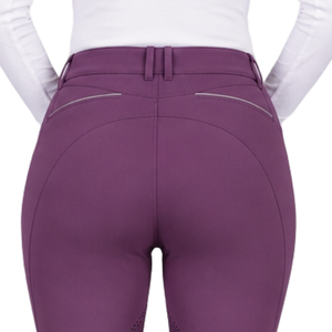 Leggings d'équitation pour femmes, couleur rouge vin, taille haute, extensibles, avec grip intégral en silicone, pour l'entraînement et le sport - Product Image 5