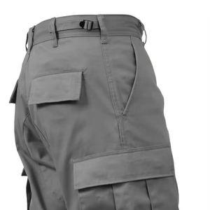 Pantalon cargo taille haute pour femme, coupe droite, en toile polyester/coton, avec plusieurs poches et poignets élastiques - Product Image 1