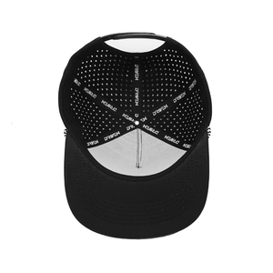 Wholesale Blank Rope Laser Cut Cap Structured 5 Panel Snapback Adjustable <b>Flat</b> Bill Baseball <b>Hat</b> Perforated Sports <b>Hat</b> OEM - Product Image 5