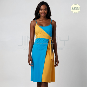 Venta al por mayor vestido de lino para las mujeres de estilo occidental largo de verano Maxi Cover-Up diseño liso teñido tejido para el mercado mundial de la moda - Product Image 3