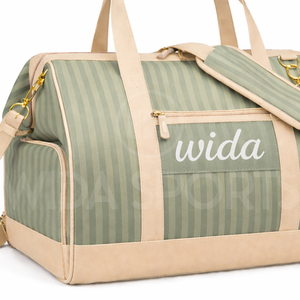 2026 Trending Wholesale Duffel Gym Bag Travel Sports Polyester PU Leather Zipper Shoe Pocket Durable OEM ODM Factory Direct - Product Image 3