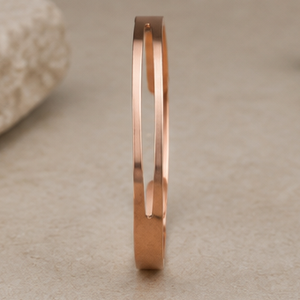 Bracelet manchette ouvert en cuivre pur, à découpe parallèle, design raffiné, cadeau promotionnel original - Product Image 6
