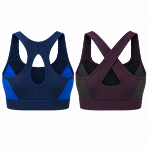Soutiens-gorge de sport pour femmes - Bleu marine Bourgogne - Fabricant de vêtements de sport et d'extérieur - Haut de compression pour tenue active - Product Image 2
