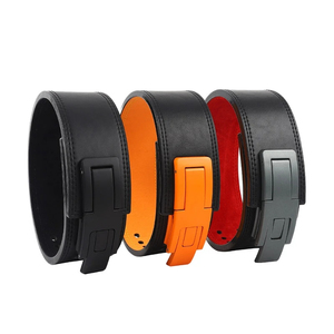 Adjustable Pu Leather Non-Slip Weightlifting <b>Belt</b> Black Orange <b>Red</b> Training Support Universal Fit 15 lb Load Capacity - Product Image 1