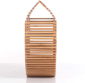 Handmade bamboo women's handbags <b>large</b> tote bags straw beach bags beach <b>purses</b> handmade wooden bags - Product Image 3