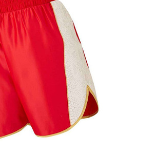 Pantalones Cortos de Boxeo Rojos para Hombre, Diseño Color Block, Secado Rápido, Transpirables, para Artes Marciales, Corte Holgado para Adultos - Product Image 3