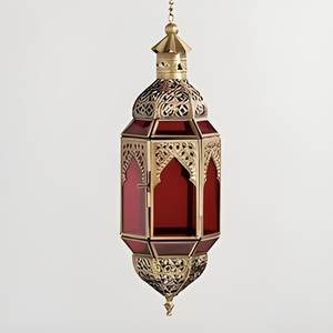 Brass <b>Lantern</b> With Blue Embossed Glass Panels Intricate Cutout Design Durable Home Decoration <b>Candle</b> Holder - Product Image 3