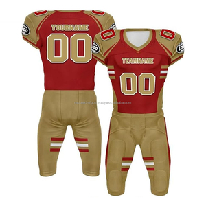 Ensemble de vêtements d'équipe de football américain personnalisé OEM ODM avec impression par transfert thermique, design personnalisé, logo, nom, numéro, short 100% polyester - Product Image 5