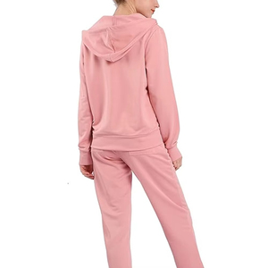 Ensemble de survêtement d'hiver pour femme à capuche, délavé à l'acide, coupe classique, 100 % coton, séchage rapide, respirant, pour yoga et sport, avec logo personnalisé OEM - Product Image 3