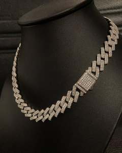 Collar de Cadena de Eslabones con Incrustaciones de Diamantes Moissanite VVS, Estilo Hip Hop, Plata de Ley 925, Joyería Personalizada - Product Image 3