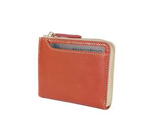 [ราคาดีที่สุด] กระเป๋าสตางค์หนังแท้ Castello แบบมินิมอล RFID ป้องกันการโจรกรรมข้อมูล รูปทรงตัว L ขนาดเล็ก สำหรับทุกเพศ พร้อมซิป สีเขียวมะกอก ส้ม เขียว - Product Image 2