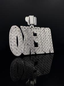Colgante Personalizado de Botón de Reproducción con Diamantes de Imitación, Chapado en Oro Rosa, para Hombre, Estilo Hip Hop - Product Image 4