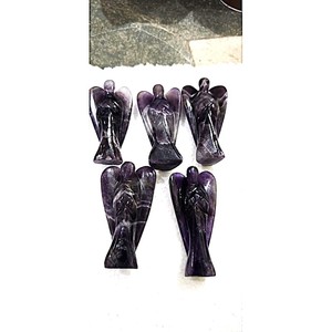 Figura de Ángel de 3 Pulgadas Tallada a Mano en Amatista, Piedra Preciosa Azul Púrpura Natural, Artesanía de Cristal con Diseño de Hada del Amor - Product Image 1