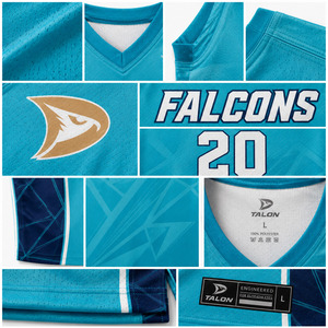 TALON Falcons Jersey Basket Sublimasi Tank Top Penyerap Kelembapan Pria Dewasa Semua Musim Kerah V Tanpa Lengan Cetak Geometris - Product Image 6