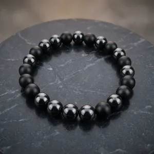 Pulsera de Cuentas Redondas de Turmalina Negra en Oferta - Pulsera de Cristal - Piedra de Chakra para Usar como Pulsera de Chakra - Comprar en Línea de Moin Agate - Product Image 3