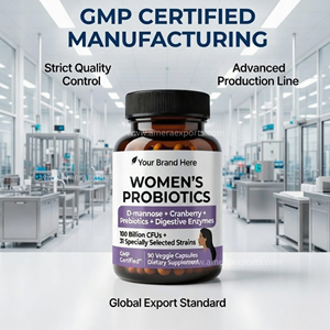 Capsules de complément alimentaire probiotique à marque privée avec extrait de canneberge et mélange prébiotique - Product Image 4