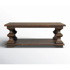 Kingdom Design Muebles de sala de estar Mesa de centro de madera maciza Mesa de centro rectangular antigua cómoda - Product Image 6
