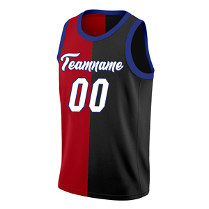 Maillot de basketball personnalisé de haute qualité pour homme, rouge, noir et blanc, style tendance, respirant, vêtement vierge pour impression par sublimation - Product Image 6
