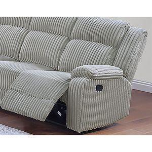 Divano Reclinabile in Velluto Effetto Corduroy Colore Cenere, Poltrona Reclinabile per Soggiorno - Product Image 3