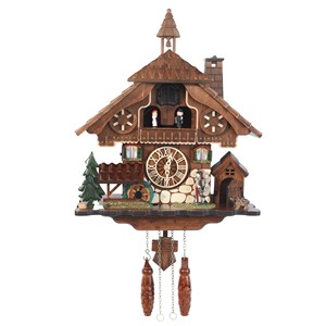 Horloge à coucou en bois sculptée à la main - Design traditionnel à motifs de feuilles - Vente en gros - Product Image 5