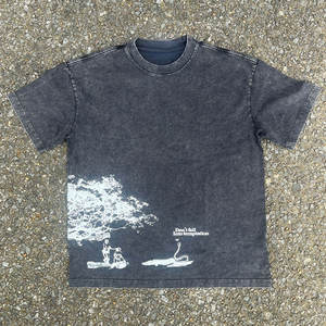 เสื้อยืดคอตตอนวินเทจทรงโอเวอร์ไซส์ สไตล์ลำลอง สตรีทแวร์ ลายกราฟิก สำหรับใส่ในชีวิตประจำวัน - Product Image 1